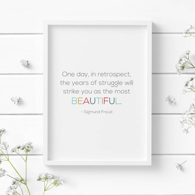 One Day in Retrospect Print - Sigmund Freud Quote Inspirational Wall Art Typography Poster Unframed - image 1
