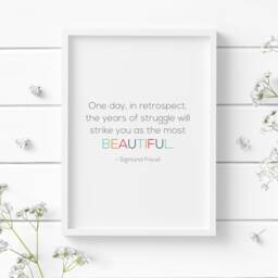 One Day in Retrospect Print - Sigmund Freud Quote Inspirational Wall Art Typography Poster Unframed - thumbnail 1