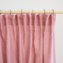 Window Curtain Panel Made Of Medium Linen - 160 G/M2 With Tape. Dusty Pink 100% Fabric - thumbnail 2