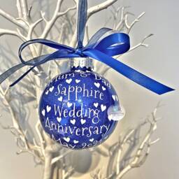 45Th Sapphire Wedding Anniversary Gift, Ornament, Christmas Bauble, 45 Years Married Keepsake - thumbnail 4