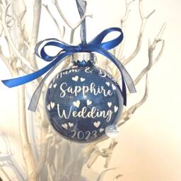 45Th Sapphire Wedding Anniversary Gift, Ornament, Christmas Bauble, 45 Years Married Keepsake