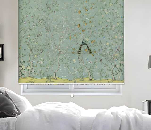 Elegance Chinoiserie Painting Custom Made Printed - Pn-14 Window Roller Blind Opaque Or Total Blackout Shading - image 1