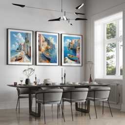 Italy Set Of 3 , Wall Art Print, Modern Minimalist Poster, City Home Decor Malta, Amalfi Coast Travel Print - thumbnail 2