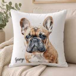 French Bulldog Personalised Velvet Cushion - Dog Lover Gift - thumbnail 2