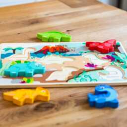 Personalised Dinosaur Wooden Puzzle Toddler 1st Birthday Gift - Lc1024 - thumbnail 2