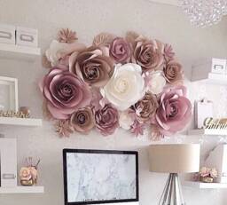Large Paper Flower Wall Decor - Girl Nursery Decoration Baby Shower - thumbnail 1