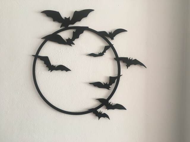 Flying Bats Metal Wall Decor, Halloween Home Decor - image 1