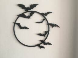 Flying Bats Metal Wall Decor, Halloween Home Decor - thumbnail 1
