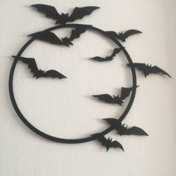 Flying Bats Metal Wall Decor, Halloween Home Decor - thumbnail 3