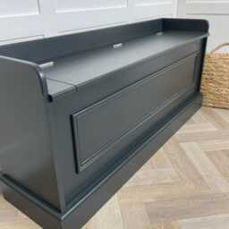 Hallway Storage Bench Seat, Bead Trim, Solid Wood, Custom Paint Colour, 1220mm Long - thumbnail 3