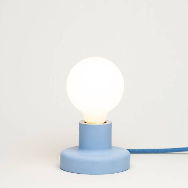 Handcrafted Concrete Table Lamp - Concretne Light Collection Blue Color - image 1