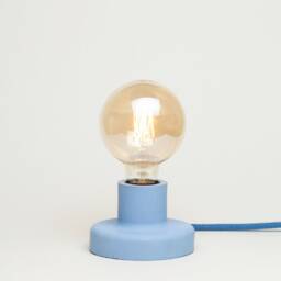 Handcrafted Concrete Table Lamp - Concretne Light Collection Blue Color - thumbnail 3