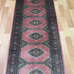 2x6 Pink Color Bokhara Rug - Runner Hallway Luxury Bukhara Fine Quality Woolen Afghan - thumbnail 3