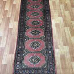 2x6 Pink Color Bokhara Rug - Runner Hallway Luxury Bukhara Fine Quality Woolen Afghan - thumbnail 2