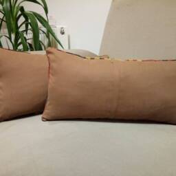 striped Lumbar Pillow 10x20 Inches Kilim Cover Home Decoration Pillow Turkish Lumbar Decorative Handmade - thumbnail 2