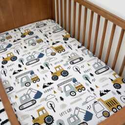 Bedding - Trucks & Diggers, Duvet Cover Set, Fitted Sheets, Pillow Case, Modern Colourful Kids Bedding - thumbnail 2