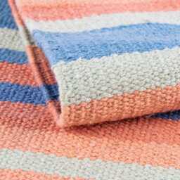 Handwoven Kilim Rug Custom Blue & Beige Runner, Modern Minimalist Decor - thumbnail 2