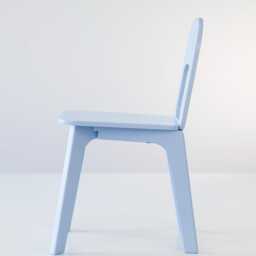 Toddler Blue Color Plywood Chair, Childrens Wooden Chair For Kids, Desk Montessori Education Furniture, Waldorf - thumbnail 2