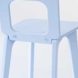 Toddler Blue Color Plywood Chair, Childrens Wooden Chair For Kids, Desk Montessori Education Furniture, Waldorf - thumbnail 4