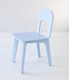 Toddler Blue Color Plywood Chair, Childrens Wooden Chair For Kids, Desk Montessori Education Furniture, Waldorf
