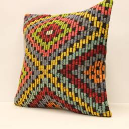 Vintage Kilim Pillow Covers Boho Big Pillow 20x20 Bohemian Cushion Vintage Pillows Sofa 4Ef-270 - thumbnail 3