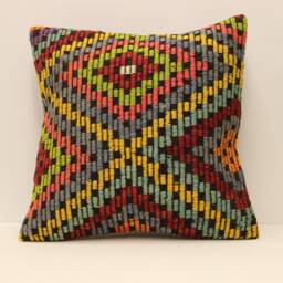 Vintage Kilim Pillow Covers Boho Big Pillow 20x20 Bohemian Cushion Vintage Pillows Sofa 4Ef-270 - thumbnail 1
