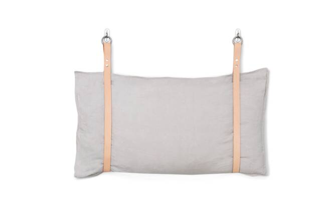Leather Bench Cushion Strap Headboard Bed Pillow Bracket, Single Only - Natural - image 1