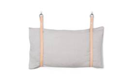 Leather Bench Cushion Strap Headboard Bed Pillow Bracket, Single Only - Natural - thumbnail 1