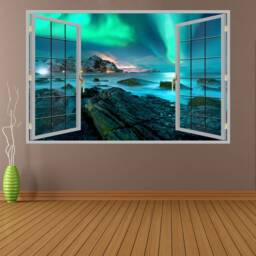 Northern Lights Nature Wall Decal Sticker Mural Poster Print Art Home Office Decor Hm6 - thumbnail 2