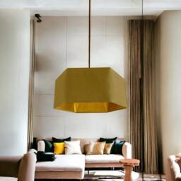 New Luxury Premium Quality Sage Hexagon Velvet Lamp Shade Pendant Light Green With Metallic Lining - thumbnail 3
