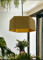 New Luxury Premium Quality Sage Hexagon Velvet Lamp Shade Pendant Light Green With Metallic Lining - thumbnail 1