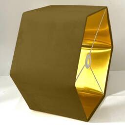 New Luxury Premium Quality Sage Hexagon Velvet Lamp Shade Pendant Light Green With Metallic Lining - thumbnail 2