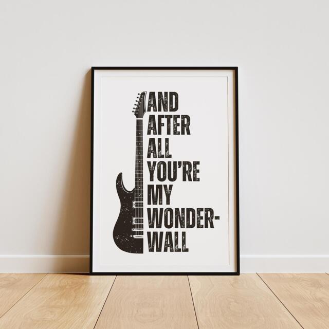 Wonderwall - 06 Music Poster Britpop Lyric-Inspired Wall Art, Poster, Aesthetic Song Quote Print, Modern Home Decor For Lover