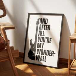Wonderwall - 06 Music Poster Britpop Lyric-Inspired Wall Art, Poster, Aesthetic Song Quote Print, Modern Home Decor For Lover - thumbnail 2