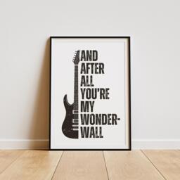 Wonderwall - 06 Music Poster Britpop Lyric-Inspired Wall Art, Poster, Aesthetic Song Quote Print, Modern Home Decor For Lover - thumbnail 1