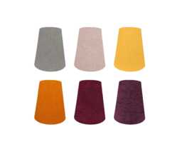 Cone Shaped Lampshade Ceiling Light/Table Lamp Pendant, Colourful Home Decor, Made in Uk, Shetland Orange, Yellow, Belvoir Wine/ Damson