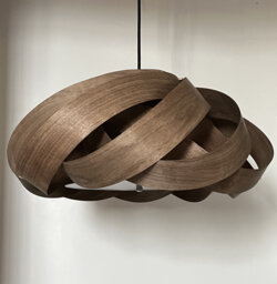 Handmade Unique Nest 2-Light Pendant Lamp-Chinese Ash-Ceiling Light-Wood Light-Pendant Light-Chandelier-Light Fixture-Wood Light - thumbnail 1
