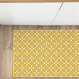 Kitchen Rug Vintage, Linoleum Rug, Vinyl Carpet, PVC Mat - thumbnail 2