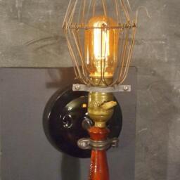Vintage Industrial Lamp - Cage Light With Wall Mount Trouble Sconce Lighting Pendant - thumbnail 4