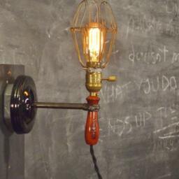 Vintage Industrial Lamp - Cage Light With Wall Mount Trouble Sconce Lighting Pendant - thumbnail 2