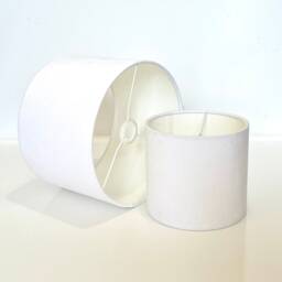 New High Quality Upholstery Velvet Fabric Lamp Shade Pendant Light Drum Shape White & Lining - thumbnail 2