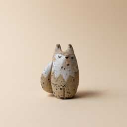 Handmade Ceramic Fox Cork Stoneware Clay, Matt Finish