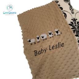 Sheep - Bubble Baby Blanket Embroidered Personalised 95cm X 75cm - thumbnail 3