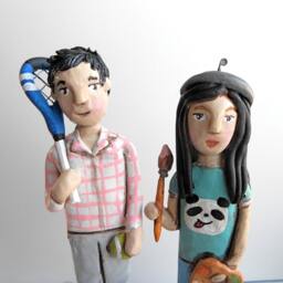 Custom Couple Clay Portrait Personalized Clay Sculptures Based On Your Photos - thumbnail 2