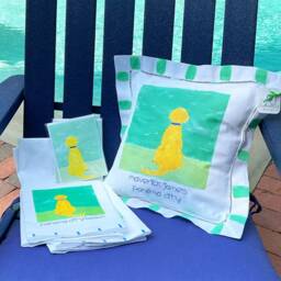 Golden Retriever Or Black Lab Personalized Linen Beach Pillow - thumbnail 2
