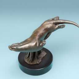 Swimming Otter Animal Statue - Small Bronze Ornament Resin Sculpture Wildlife Gift, By Tanya Russell Mrbs - thumbnail 2