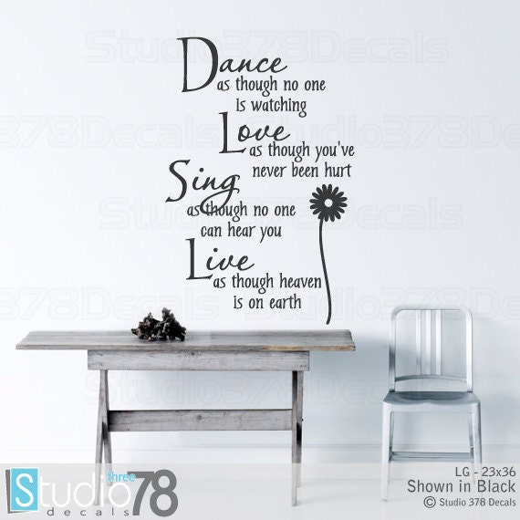 Dance Love Sing Live Wall Decal - Home Decor - image 1