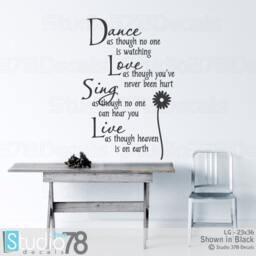 Dance Love Sing Live Wall Decal - Home Decor - thumbnail 1