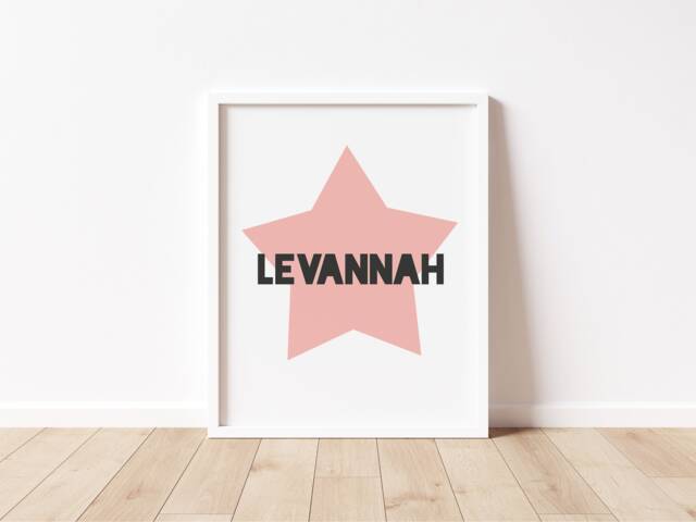 Personalized Star Print - Nursery Decor, Childs Bedroom Wall Art - image 1