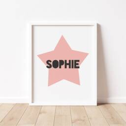 Personalized Star Print - Nursery Decor, Childs Bedroom Wall Art - thumbnail 2